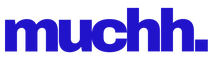 Blue 'muchh.' logo on a white background
